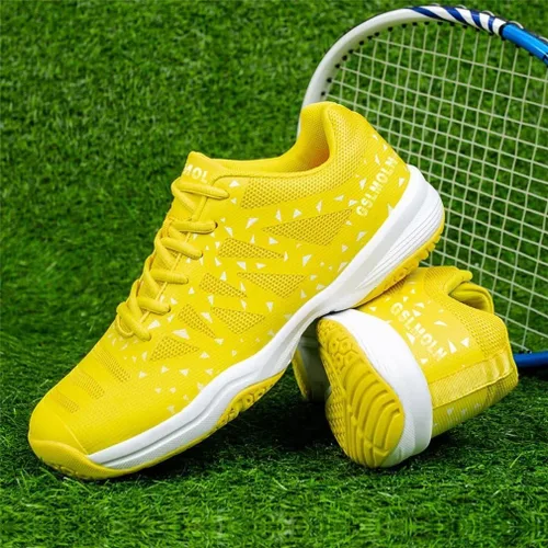 Vista 3 de Jakcuz Zapatos de tenis de bádminton para mujer, zapatos de pickleball, squash, voleibol, con cordones, para entrenamiento de cancha en interiores