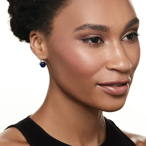 Vista 2 de Ross-Simons Gemstone Bead Double-Hoop Earrings in 14kt Yellow Gold