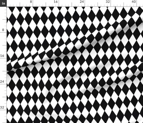 Vista 2 de Spoonflower Tela Diamante Negro Blanco Geométrico sobre Petal Signature Algodón