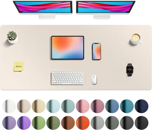 Vista 163 de Aothia - Protector de escritorio de cuero sintético grande, base antideslizante para mouse y superficie para escribir, impermeable, fácil de Agua