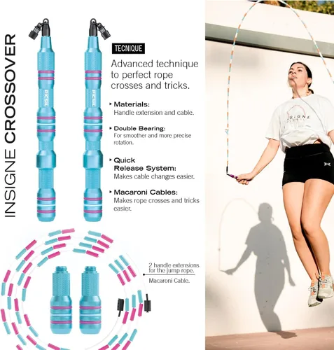 Vista 3 de PICSIL Sistema de cuerda de salto 3 en 1 Insigne: elige entre cuerda de velocidad o paquete de pesas - Equipo de entrenamiento profesional