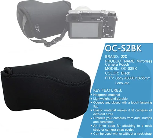 Vista 17 de JJC Funda de neopreno ultra ligera en negro para cámara, compatible con X-E4 X-T30 II X-T30 X-T20 X-T10 + lentes prime cortas, 18mm F1.4/ 27mm F2.8