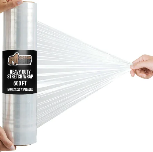 Vista 12 de GORILLA GRIP Rollo de envoltura retráctil 500% con asa, película elástica de plástico de 5 pulgadas y 500 pies, suministros de mudanza