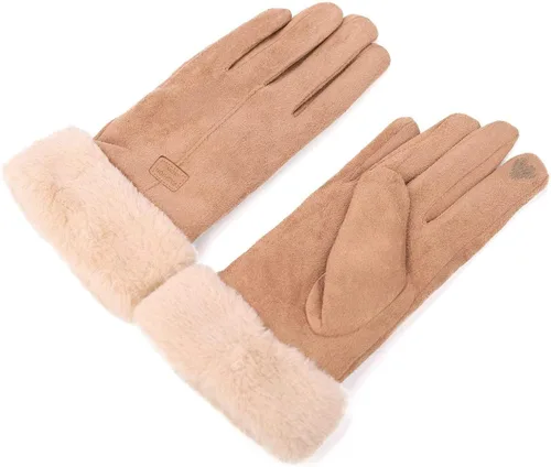 Vista 3 de Guantes para mujer con cable térmico cálido para mujer con pantalla táctil elástica para invierno para conducir guantes de cuero