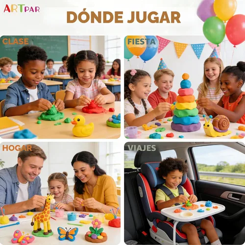 Vista 6 de ARTPAR Arcilla seca al aire 102 colores, arcilla mágica de modelado