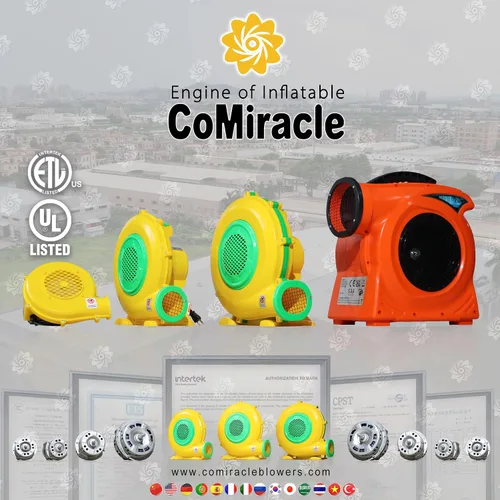 Vista 6 de CoMiracle - Sopladores de aire inflables de 480 W, castillo inflable para exteriores y toboganes de salto