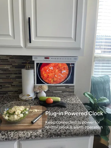 Vista 7 de SYLVOX - TV de cocina, TV debajo del gabinete de 15.6 pulgadas, Televisor para cocina, Smart TV con tienda de aplicaciones incorporada, Soporte WiFi