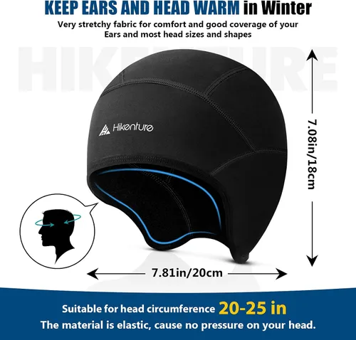 Vista 3 de Hikenture Gorra de invierno con diseño de calavera para hombres y mujeres sombrero térmico de ciclismo