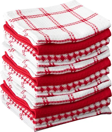 Vista 16 de T-Fal Paños de cocina de gofres de alta calidad: altamente absorbentes, súper suaves de larga duración, 100% algodón, 12 x 13 pulgadas, toalla plana