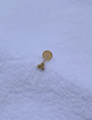Vista 2 de FANSING 316L Surgical Steel Threadless Push Pin Labret Studs