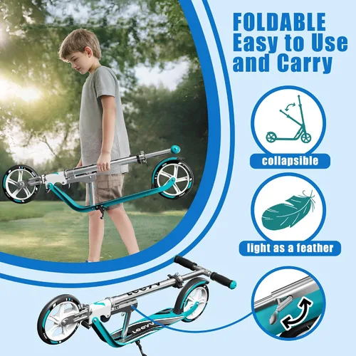 Vista 5 de Adult Scooter with Big Wheels Adjustable Height, Foldable Aluminum Frame Smooth Ride for Urban Commuting and Outdoor Fun Suitable for Teens