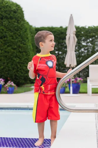 Vista 3 de Marvel Avengers Hulk Spider-Man - Conjunto de traje de baño para niños y niños grandes