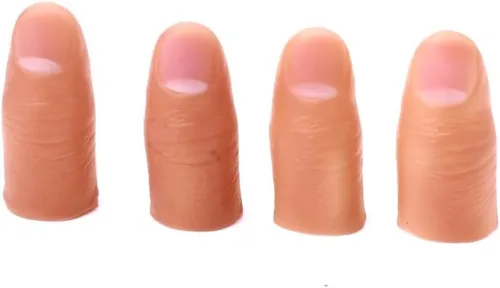 Vista 6 de MOMOMAGE 10 piezas de punta dura del pulgar dedo falso trucos de magia de cerca aparecen la magia desaparecer magia falso dedo truco accesorios