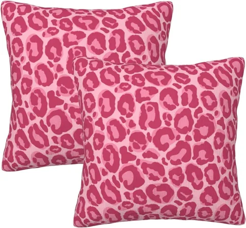 Vista 13 de Perinsto Juego de 2 fundas de almohada con estampado de leopardo, fundas de almohada decorativas con textura de piel animal, fundas de cojín suaves