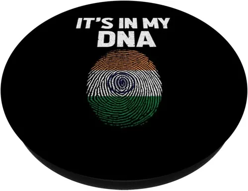 Vista 2 de It's In My DNA - Bandera india para hombres y mujeres, orgullo PopSockets estándar PopGrip
