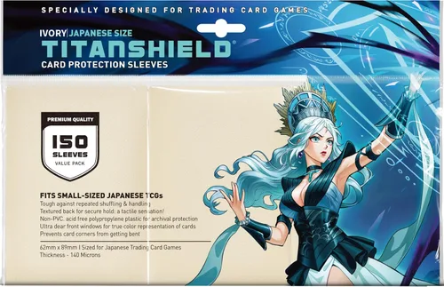 Vista 24 de TitanShield (150 mangas) tamaño pequeño japonés, fundas para tarjetas de comercio para Yu-Gi-Oh, Pelea de cartas Vanguard & More Verde