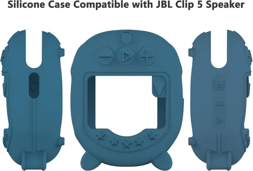 Vista 5 de Funda de silicona y funda rígida para altavoz Bluetooth JBL Clip 5 Azul