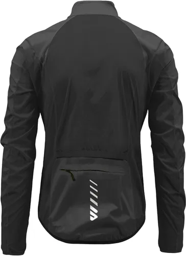 Vista 2 de Lo.gas Chaqueta de ciclismo para hombre, chaqueta cortavientos ligera plegable con bolsillos y tiras reflectantes