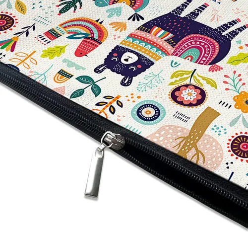 Vista 4 de Pequeña bolsa de maquillaje para monedero, bonita lona impermeable, bolsas de cosméticos para mujeres, con cremallera, bolsa de aseo de viaje