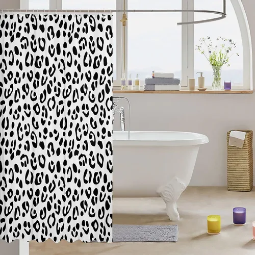 Vista 102 de Feelyou Cortina de ducha con diseño de gato para decoración de baño, bonita cortina de baño para puestos de bañeras, accesorios de baño divertidos