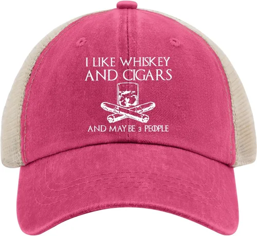 Vista 32 de Philysonic Funny Hat I Like Whisky and Cigars and Maybe 3 People Sombreros para Hombres Gorras de Béisbol Gorras Ajustables