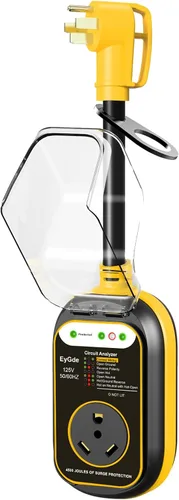 Vista 11 de EyGde Adaptador de 15 amperios a 30 Amp 110 RV con protector de sobretensión, adaptador patentado 4500J 5-15P macho a TT-30R RV enchufe RV Verde