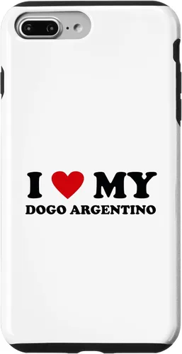 Vista 9 de iPhone 15 I Heart Dog Dad Mom - I Love Dogo Argentino Case