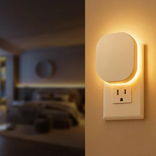 Vista 8 de Luz nocturna LED retroiluminada con sensor de movimiento y sensor de atardecer a amanecer, luz nocturna blanca cálida suave de 2700 K con brillo
