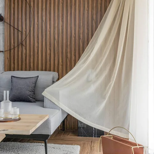 Vista 6 de Home Brilliant Cortinas traslúcidas para sala de estar de 45 pulgadas de largo, paneles de ventana pequeños para dormitorio, cortinas cortas