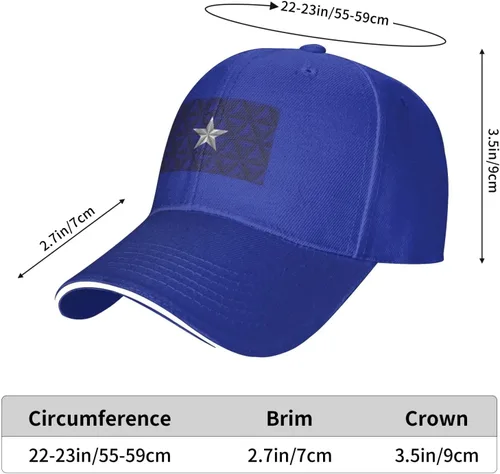 Vista 6 de QIZYOQA Bonnie Blue Flag with Polygon Effect Baseball Cap for Men Women Adjustable Funny Dad Hat