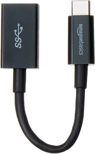 Vista 6 de Amazon Basics Convertidor de cable adaptador USB-C a USB-A 3.1 Gen1 hembra, 5 Gbps de alta velocidad, certificado USB-IF, para portátiles, tabletas