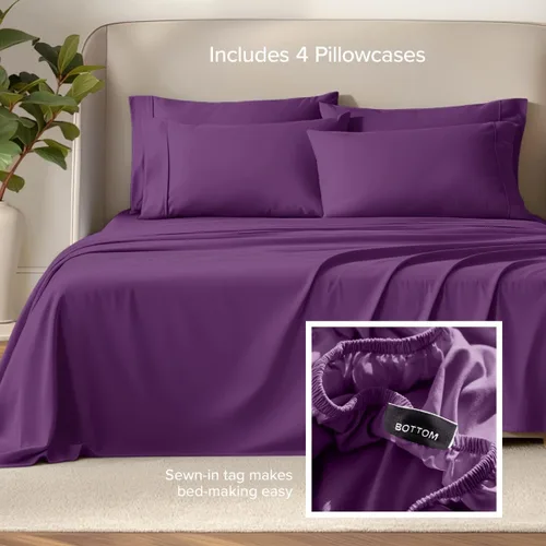 Vista 43 de Bare Home Sheet Set 1800 Ultra-Soft with 2 Pillowcases (Twin XL, Dark Blue)