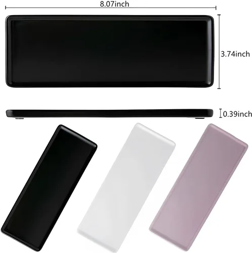 Vista 4 de Bandeja de baño para mostrador, bandeja de cerámica para baño, pequeña bandeja rectangular de cerámica, bandeja de jabón de cocina, bandeja
