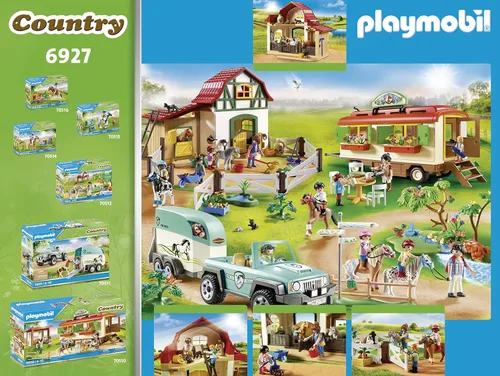 Vista 3 de Playmobil 6927 Country Pony Farm con 2 puestos de ponis y loft de almacenamiento