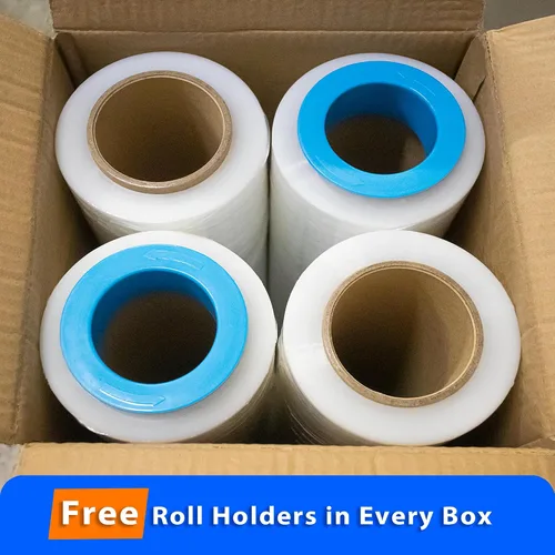 Vista 7 de 4 rollos x 18" x 1500 pies x 80 calibre Película de plástico retráctil transparente resistente de alta durabilidad Embalaje para envío, embalaje