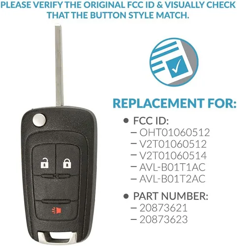 Vista 4 de Keyless2Go Repuesto para Mando a Distancia sin Llave, Llavero de Auto de 3 Botones Flip para OHT01060512