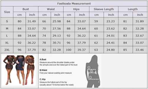 Vista 5 de Fastkoala Vestido sexy de manga larga con estampado de malla transparente para mujer