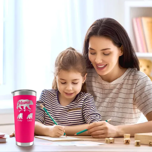 Vista 3 de Vaso de Mamá Oso, vaso personalizado para mamá