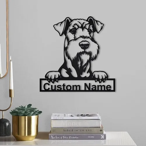 Vista 4 de Letrero de madera personalizado de perro Airedale Terrier Letrero de madera personalizado Airedale Terrier Airedale Terrier divertido Regalo