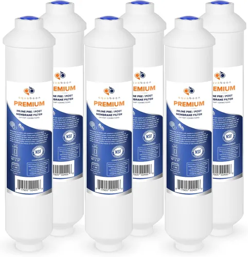 Vista 10 de Aquaboon Filtro de agua de carbón activado T33 - Filtro de agua en línea para refrigerador se adapta a línea de agua de 1/4 - Filtro para máquina