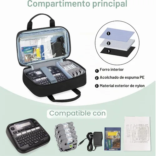 Vista 2 de CURMIO Funda para etiquetadora compatible con Brother P-Touch PT-D220