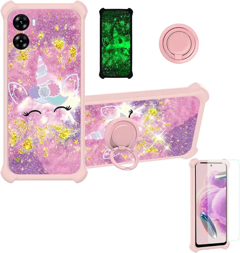 Vista 66 de jioeuinly JSF-DJS - Funda compatible con Nothing Phone 2a con protector de pantalla de vidrio templado, policarbonato duro + silicona suave, soporte