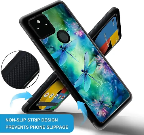 Vista 1170 de Compatible con Google Pixel 4A 5G Mobile Case Creative Acrylic Panel trasero Silicona Protección Grip especialmente diseñado para Google Pixel 4A 5G