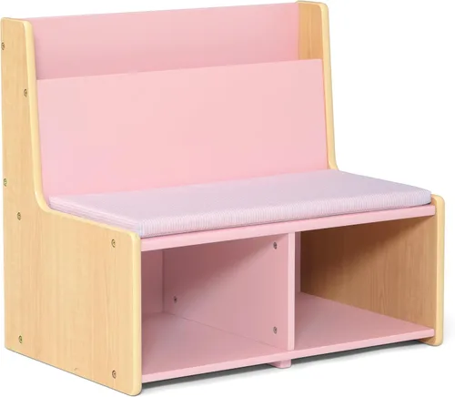 Vista 3 de Delta Children - Rincón de lectura GapKids con banco acolchado - Certificado Greenguard Gold, rosa rubor