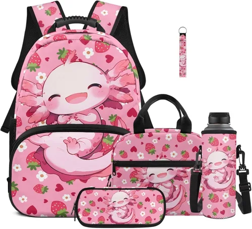 Vista 41 de Bulopur Eagle American Flag Print Kids Backpack Boys Elementary School 17 Inch Bookbag With Lunch Bag Water Bottle Holder Keychain Pencil Case 5