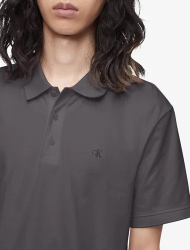 Vista 3 de Calvin Klein Polo de algodón liso con logotipo de monograma para hombre