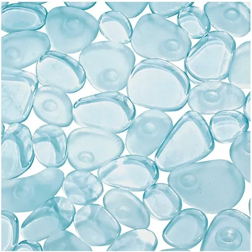 Vista 3 de Alfombrilla de baño, succión antideslizante para ducha InterDesign Pebblz, Vinilo, Azul, 0 Para la ducha, para la bañera, para el establo