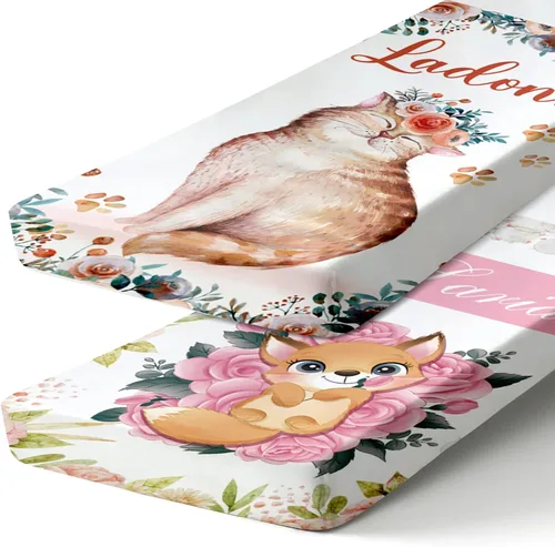 Vista 11 de Sábanas de bebé personalizadas para cuna con nombre, ropa de cama de bebé personalizada de 2 piezas para niños y niñas, sábanas ajustables