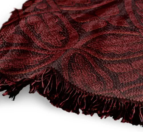 Vista 3 de Manta de Harry Potter, 50 x 60 pulgadas, tapiz tejido original de Gryffindor, mezcla de algodón, manta con flecos