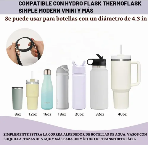 Vista 5 de Wongeto Correa con Asa para Botella de Agua - Compatible con Botella de Agua Stanley - Asa de Paracord para Accesorios de Vaso Stanley Verde militar